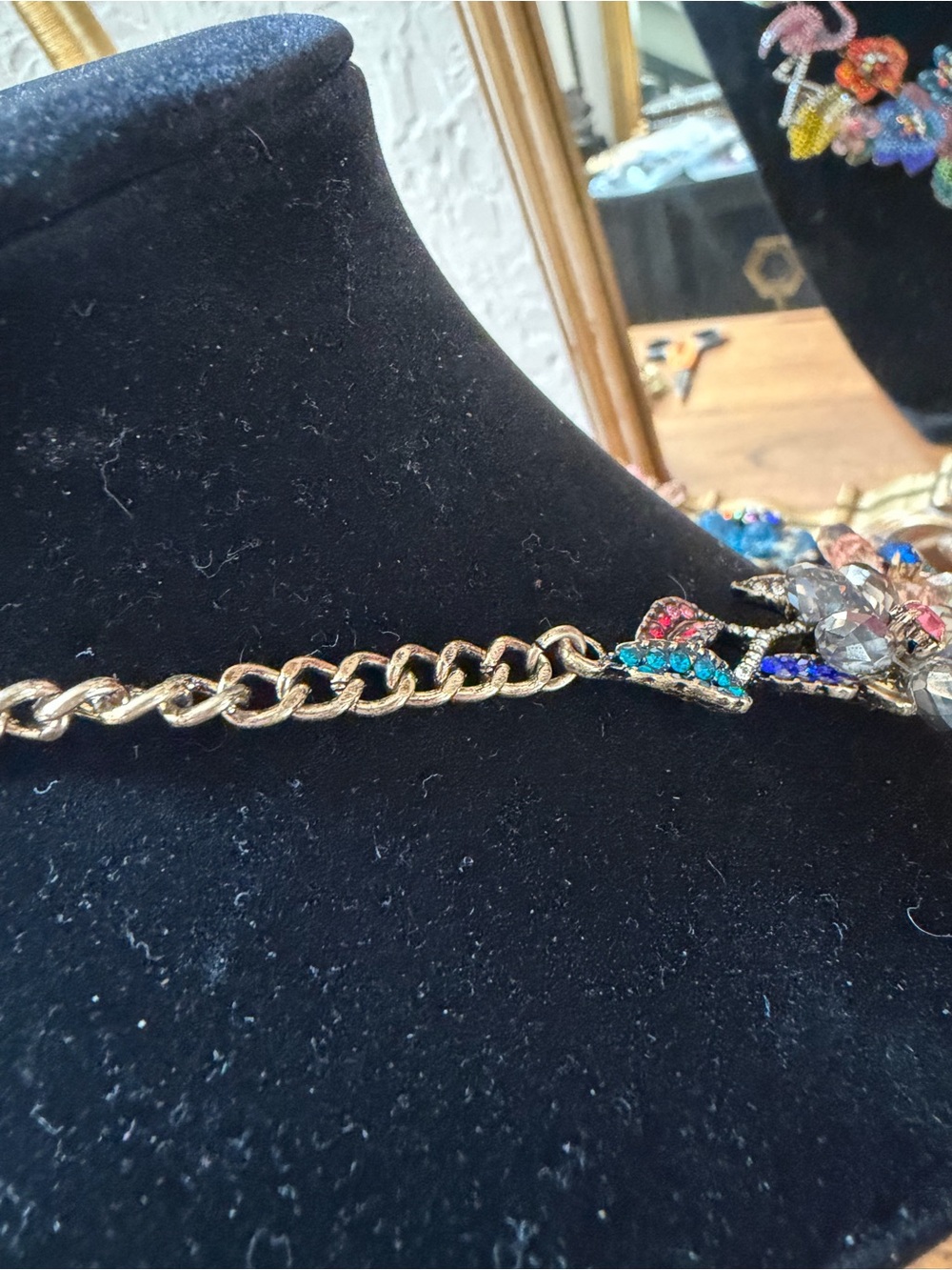 Natasha Couture Multicolor Crystal Floral & Flamingo Statement Necklace - Picture 10 of 11